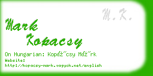 mark kopacsy business card